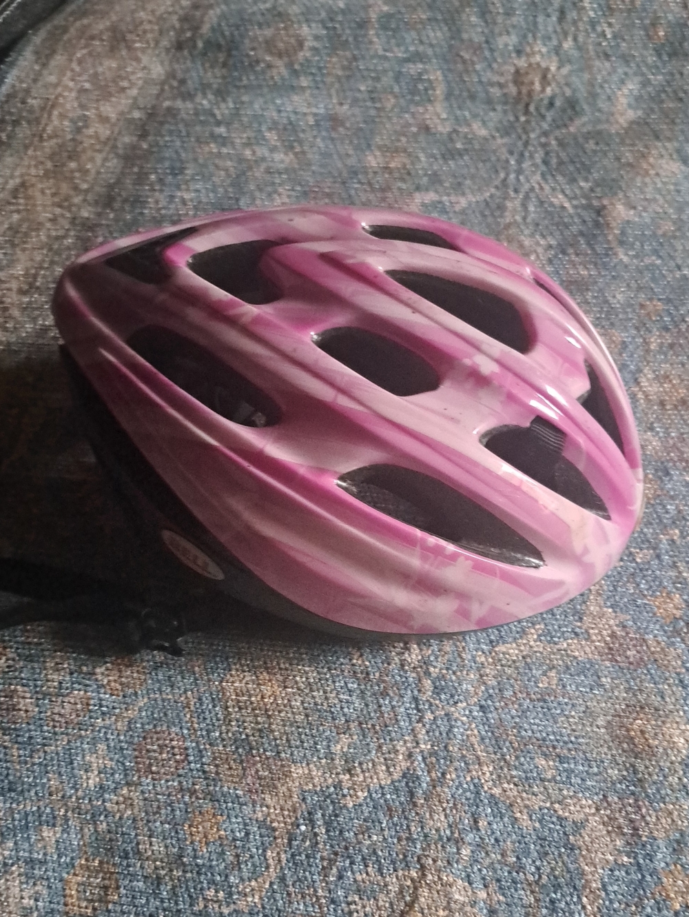 La Belle Pink and White Women's Bike Helmet